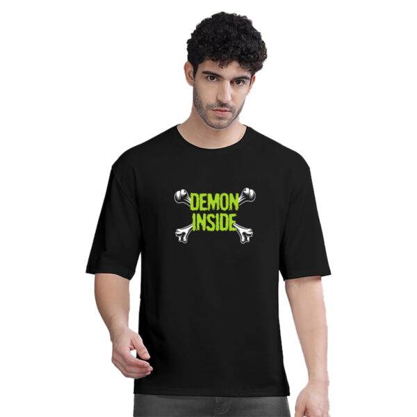 Demon Inside Vibrant Cool Printed Pure Cotton Oversized Tshirt - Image 2