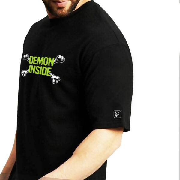 Demon Inside Vibrant Cool Printed Pure Cotton Oversized Tshirt - Image 3